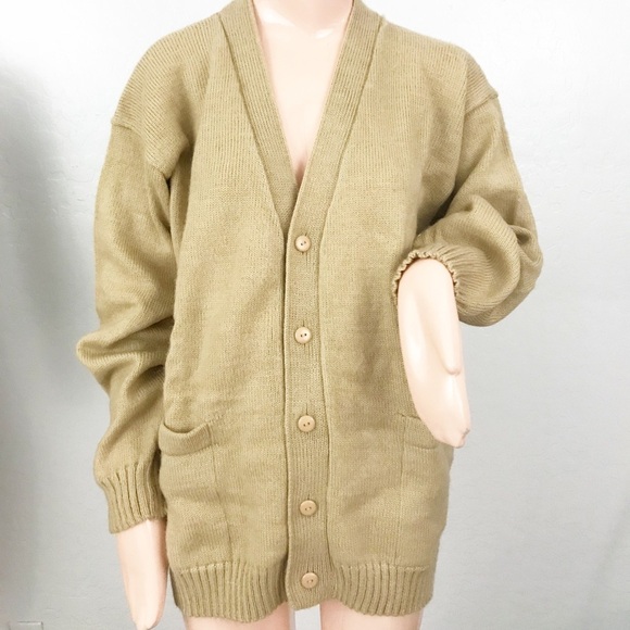 Alpaca Fina Beige Cardigan One Size - Picture 1 of 4